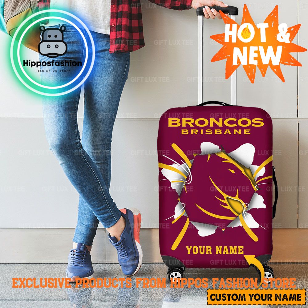 Brisbane Broncos NRL Personalized Luggage Cover