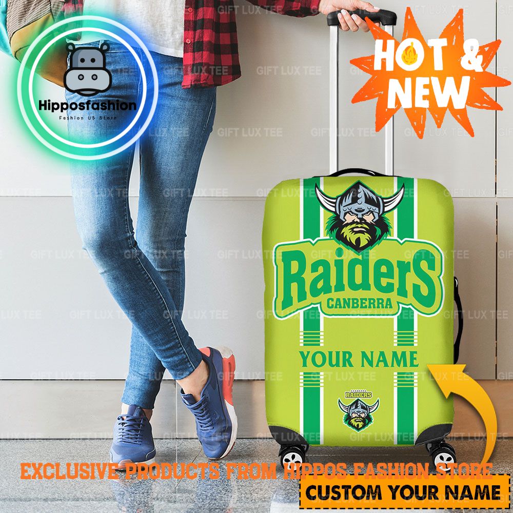 Canberra Raiders Green NRL Personalized Luggage Cover zt.jpg