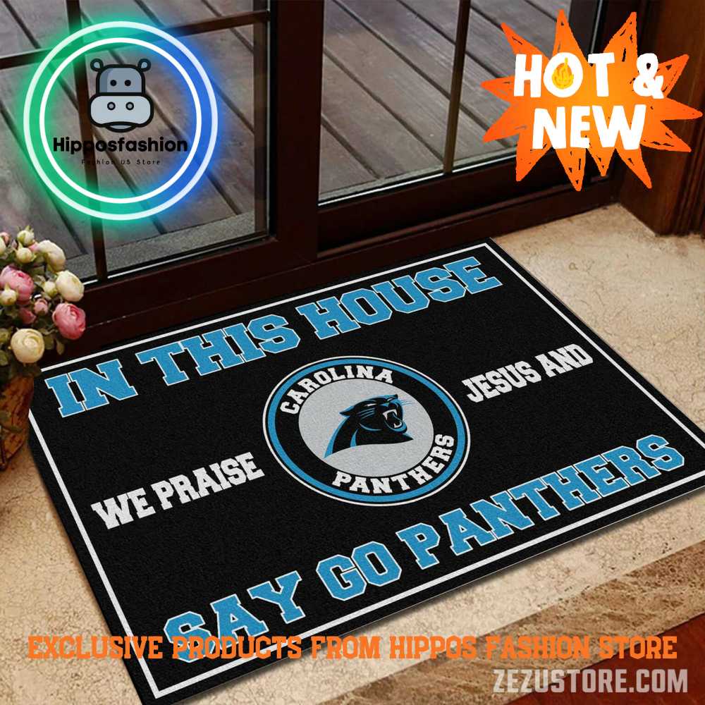 Carolina Panthers NFL We Praise Jesus Rug Carpet