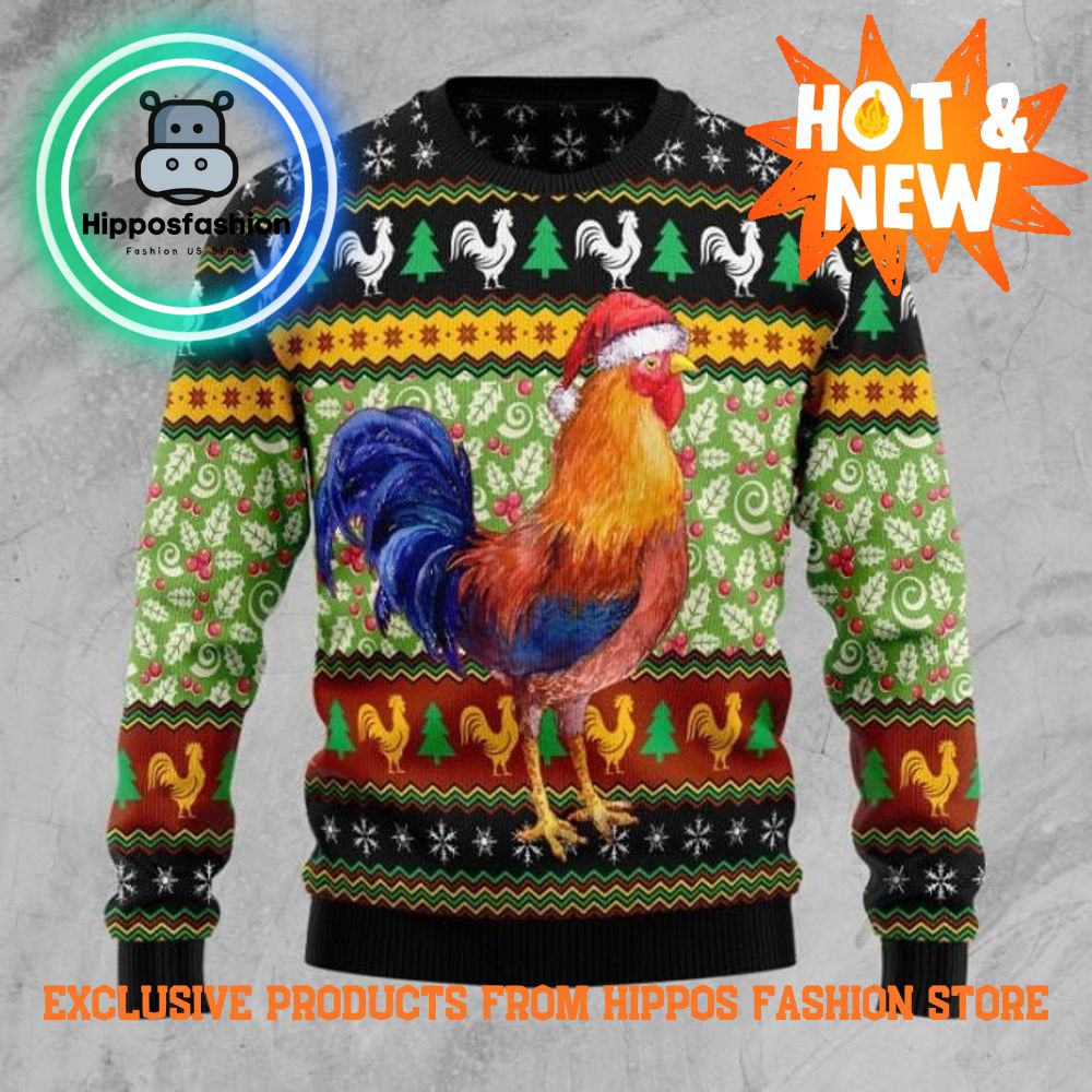 Chicken Cluck-ry Ugly Christmas Sweater