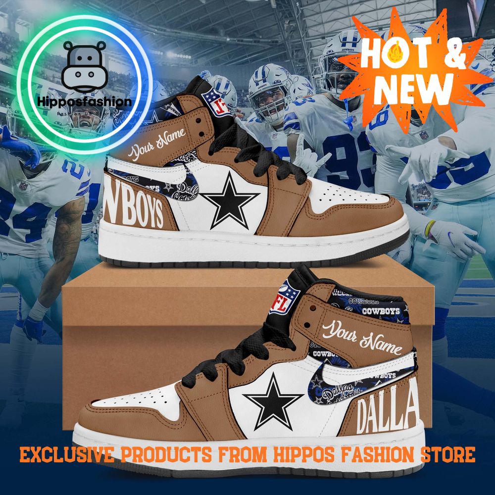 Dallas Cowboys Brown NFL Nike Air Jordan 1 Sneakers