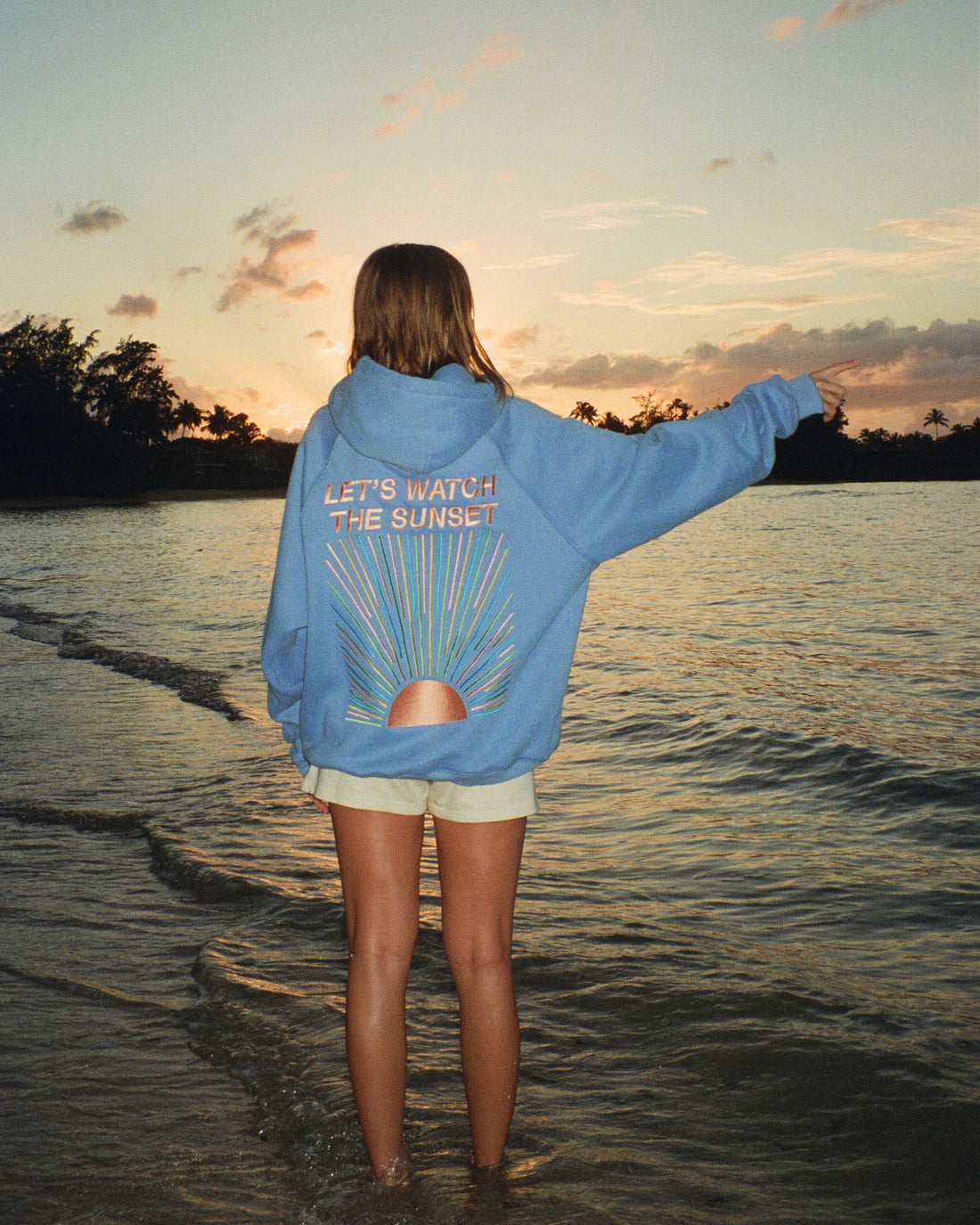 Dandy Let's Watch the Sunset Oversized Hoodie Blue