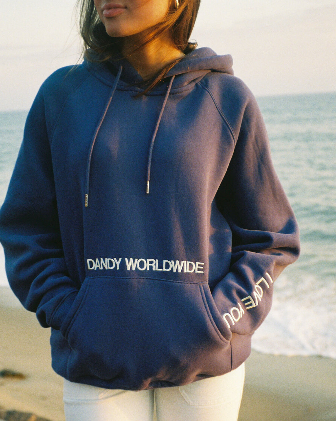 Dandy Words of Affirmation Oversized Hoodie Blue