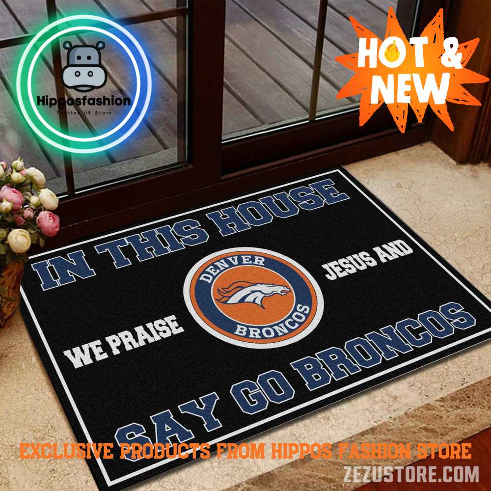 Denver Broncos NFL We Praise Jesus Rug Carpet