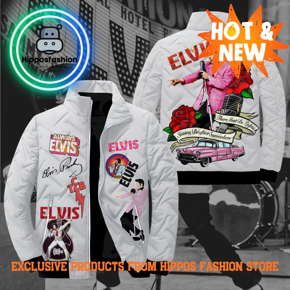 Elvis Presley Always Elvis White Puffer Jacket