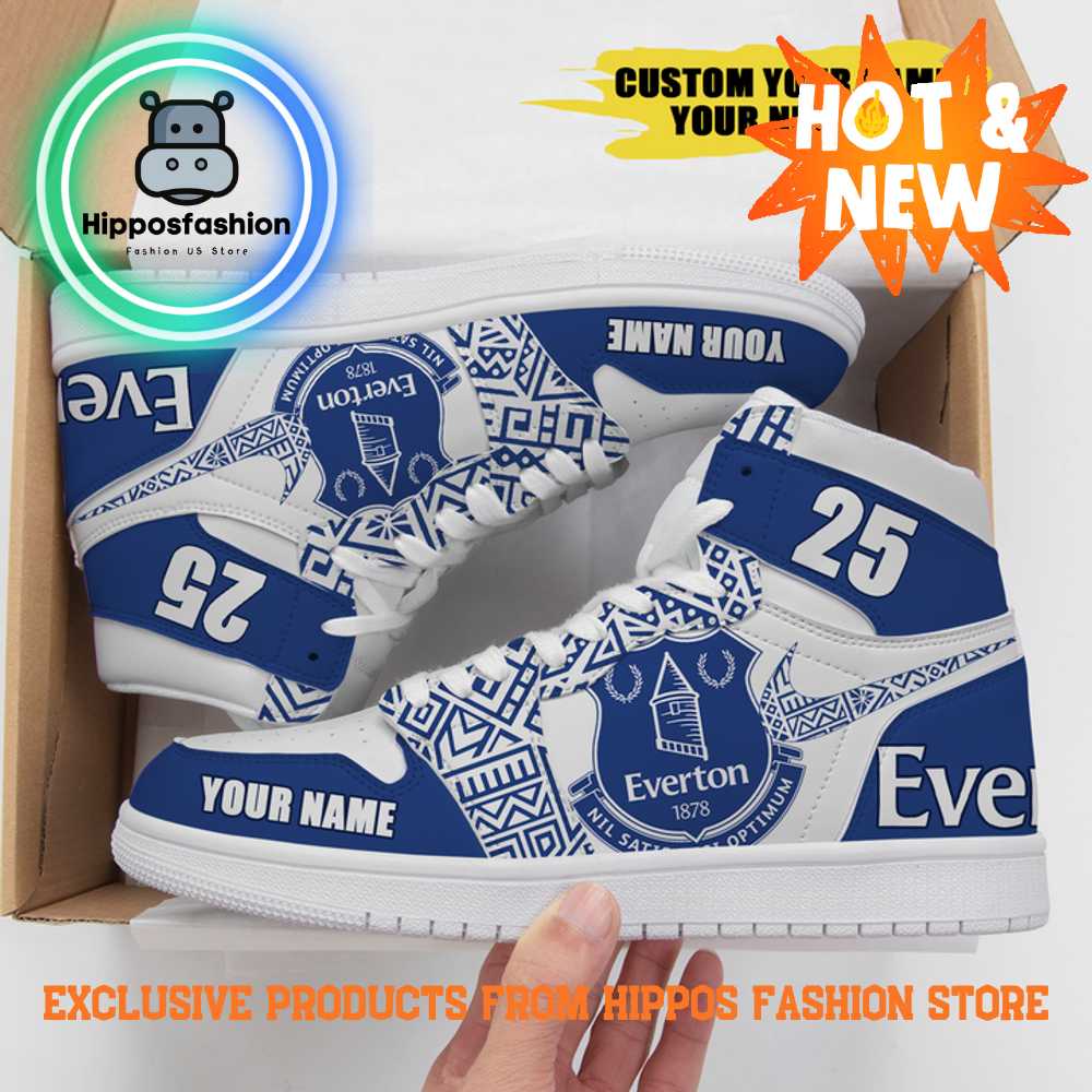 Everton FC Blue Personalized Air Jordan 1 Sneakers