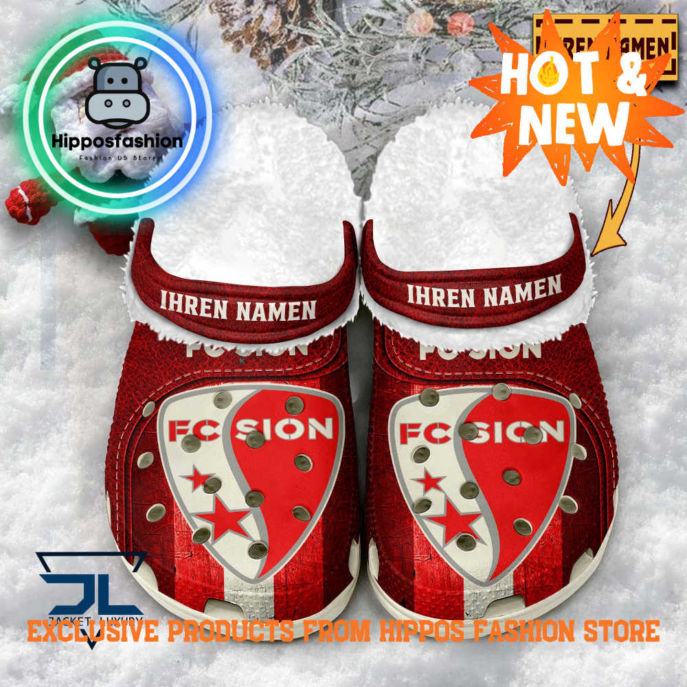 FC Sion White Fleece Crocs