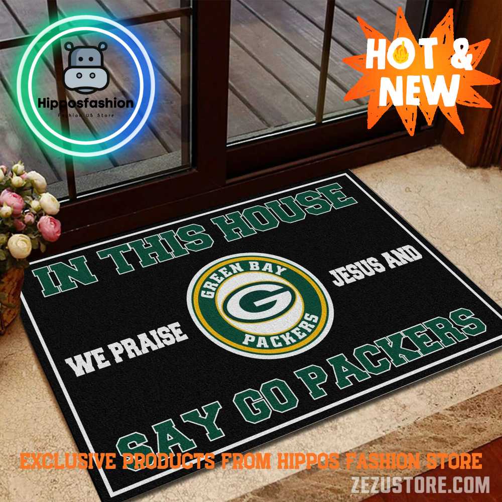 Green Bay Packers NFL We Praise Jesus Rug Carpet