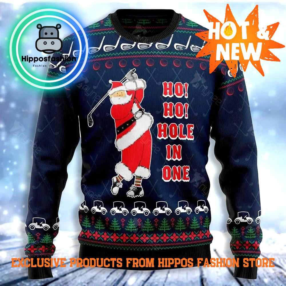Ho Ho Hole In One Ugly Christmas Sweater