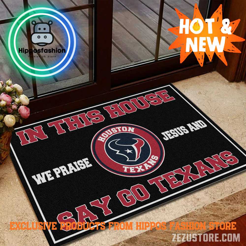 Houston Texans NFL We Praise Jesus Rug Carpet