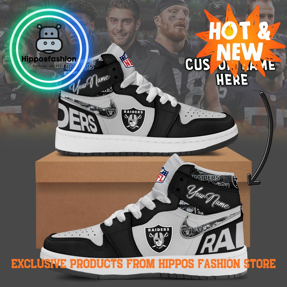 Las Vegas Raiders NFL Nike Air Jordan 1 Sneakers