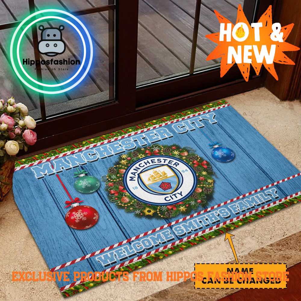 Manchester City Christmas Personalized Rug Carpet For Fan