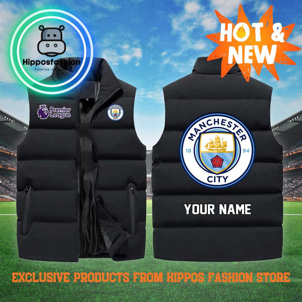 Manchester City EPL Personalized Black Cotton Vest