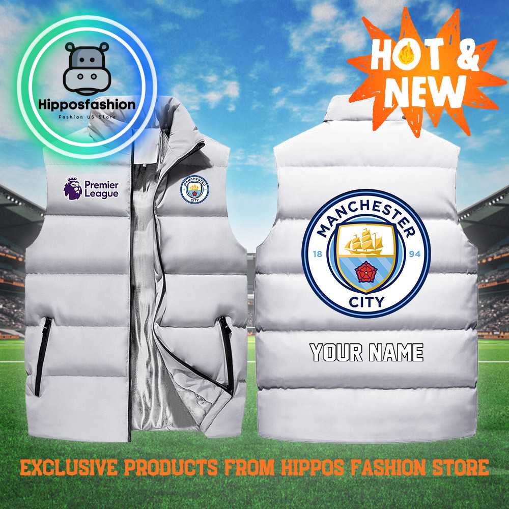 Manchester City EPL Personalized White Cotton Vest