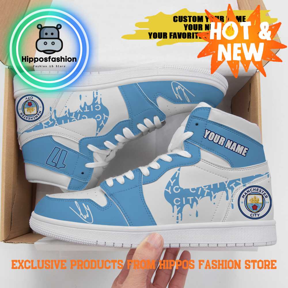 Manchester City FC Logo Personalized Air Jordan 1 Sneakers