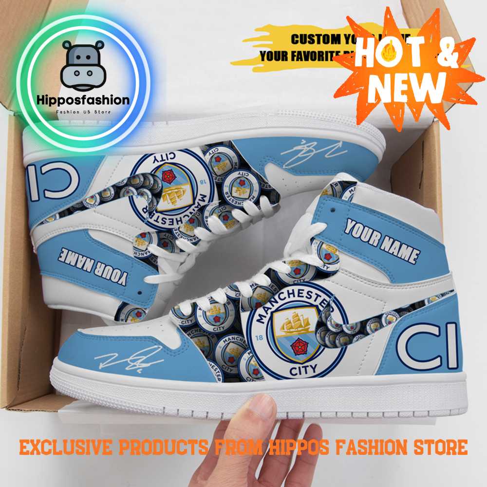 Manchester City FC Personalized Air Jordan 1 Sneakers