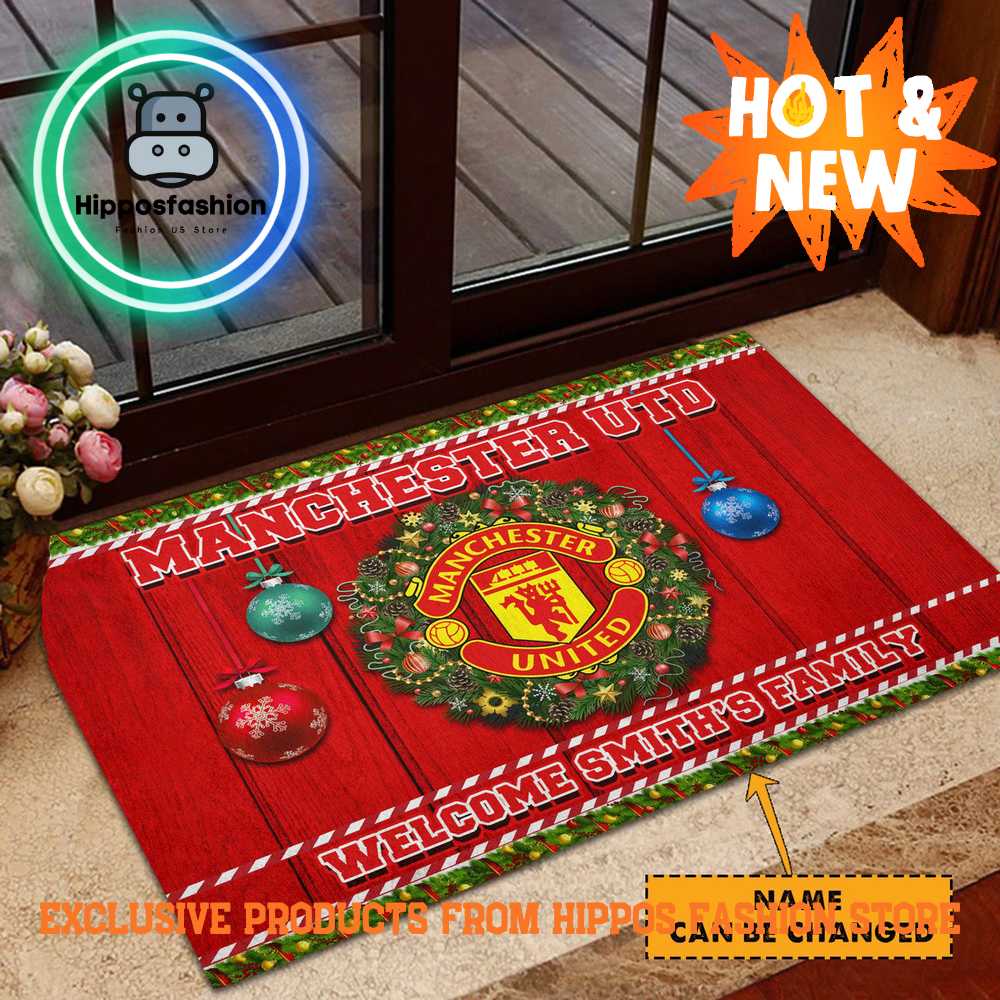 Manchester United Christmas Personalized Rug Carpet For Fan