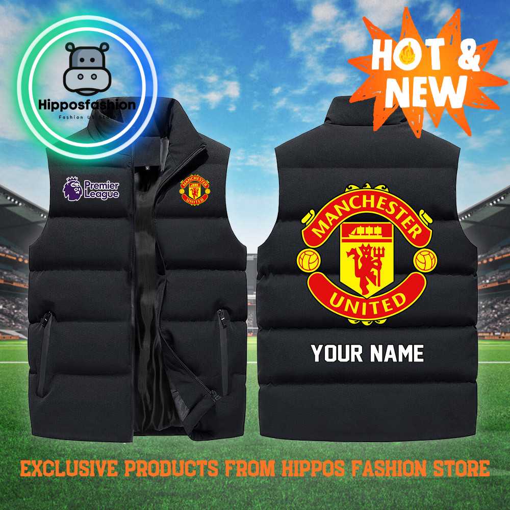Manchester United EPL Personalized Black Cotton Vest