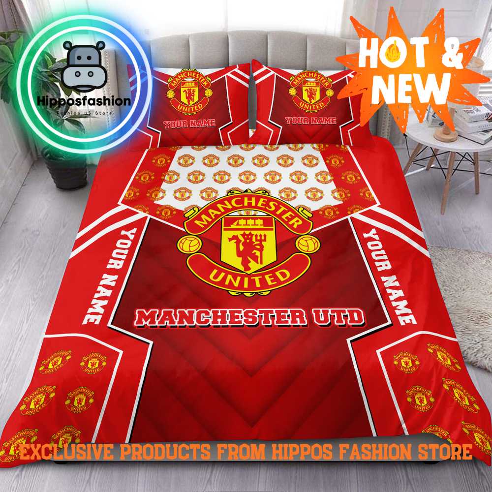 Manchester United EPL Personalized Christmas Bedding Set
