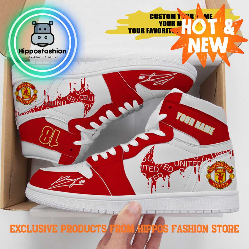 Manchester United FC Personalized Air Jordan 1 Sneakers