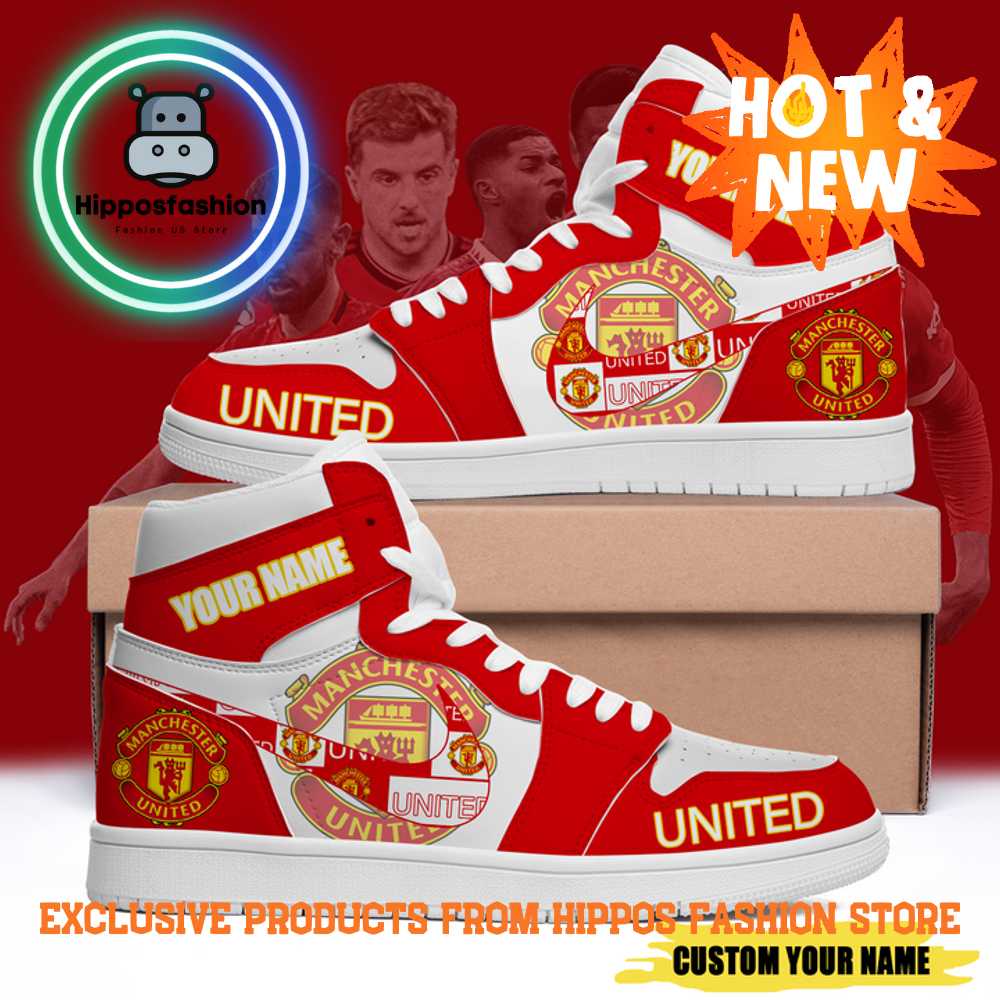 Manchester United FC Premium Personalized Air Jordan 1 Sneakers