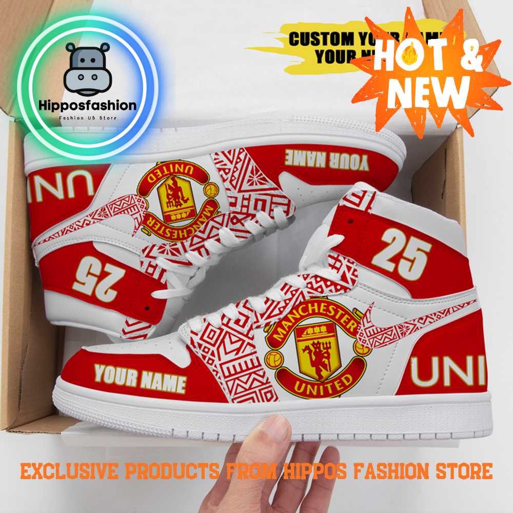 Manchester United FC Red Devils Personalized Air Jordan 1 Sneakers