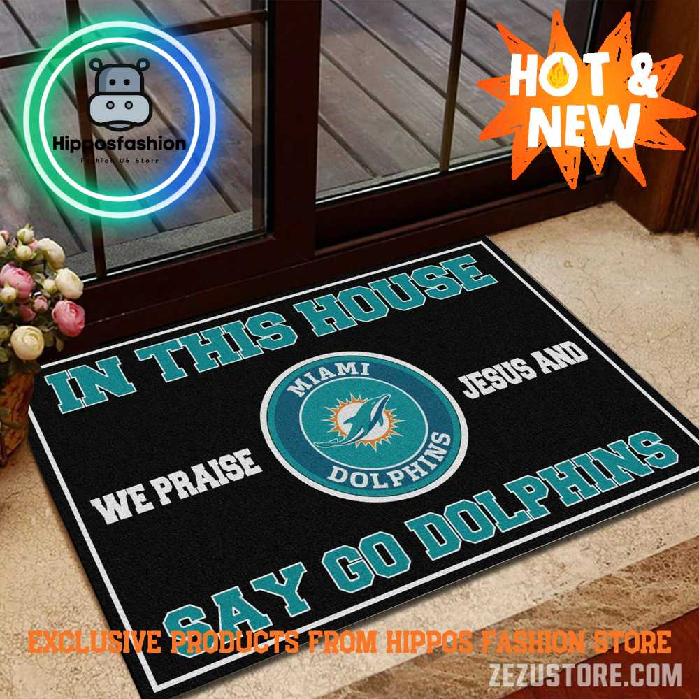 Miami Dolphins NFL We Praise Jesus Rug Carpet