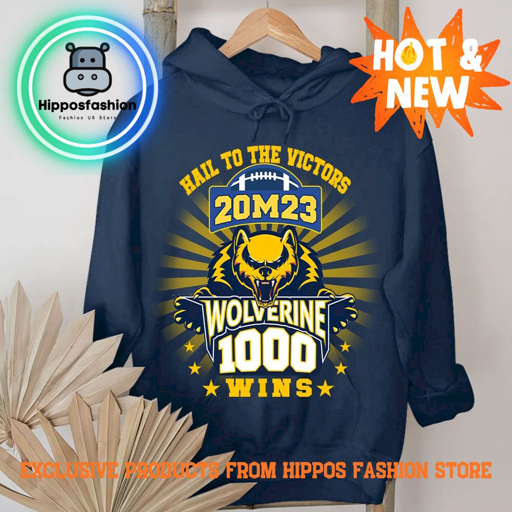 Michigan Wolverines Hail To The Victors Blue Hoodie ()