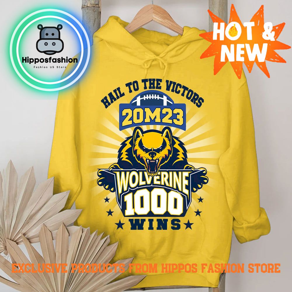 Michigan Wolverines Hail To The Victors Yellow Hoodie