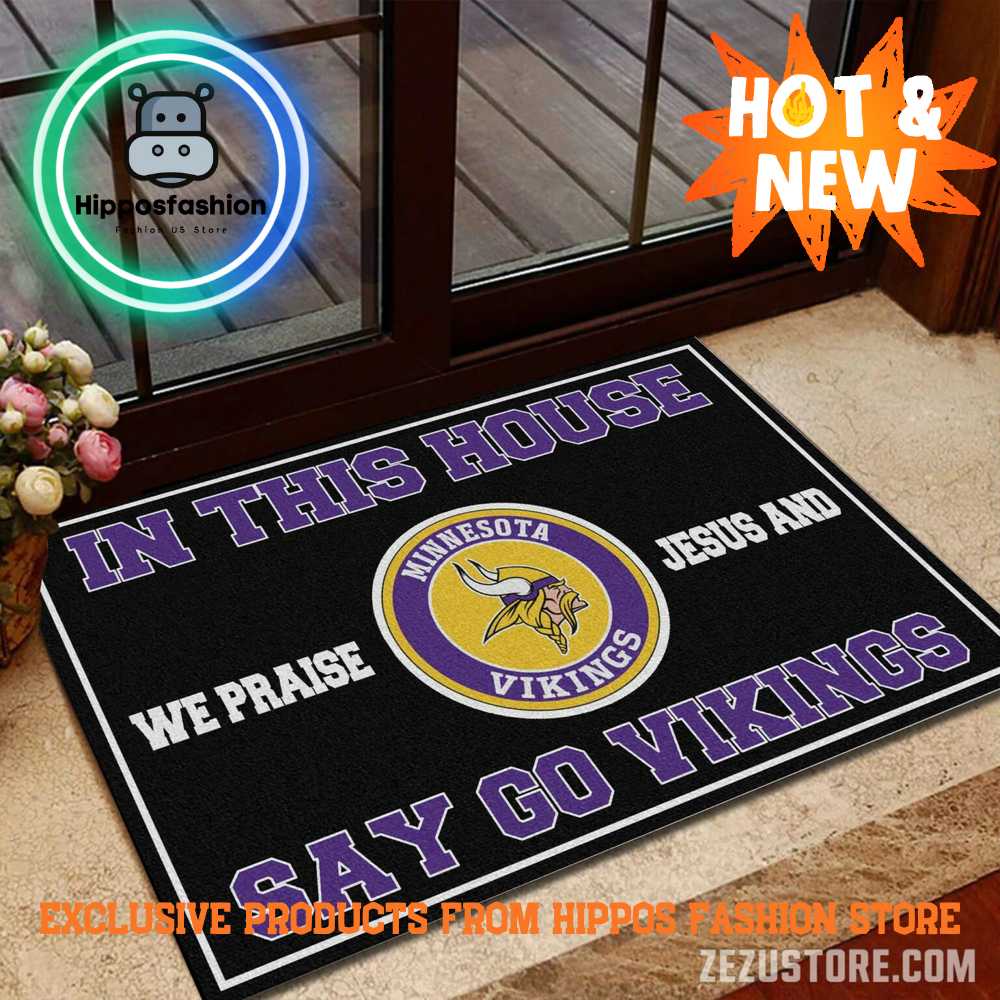 Minnesota Vikings NFL We Praise Jesus Rug Carpet