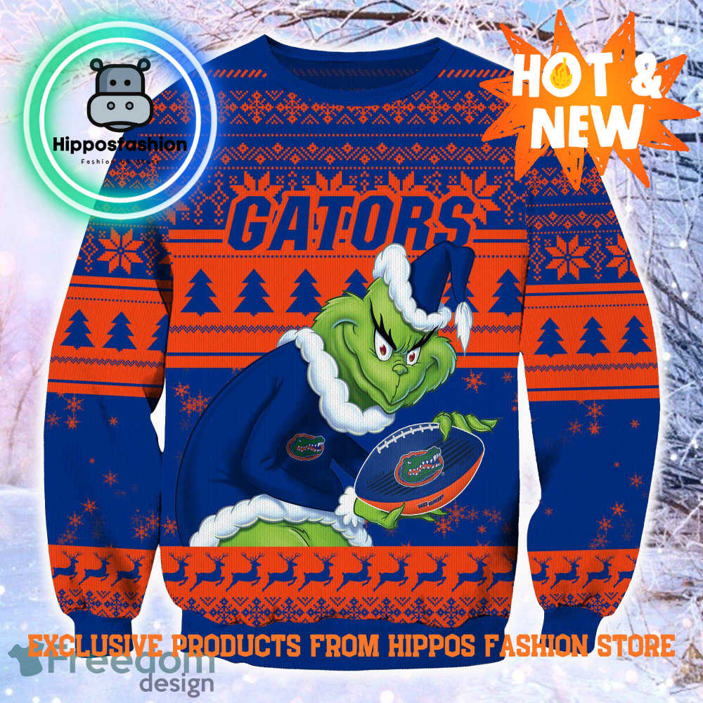 NCAA Florida Gators Grinch Personalized Ugly Christmas Sweater