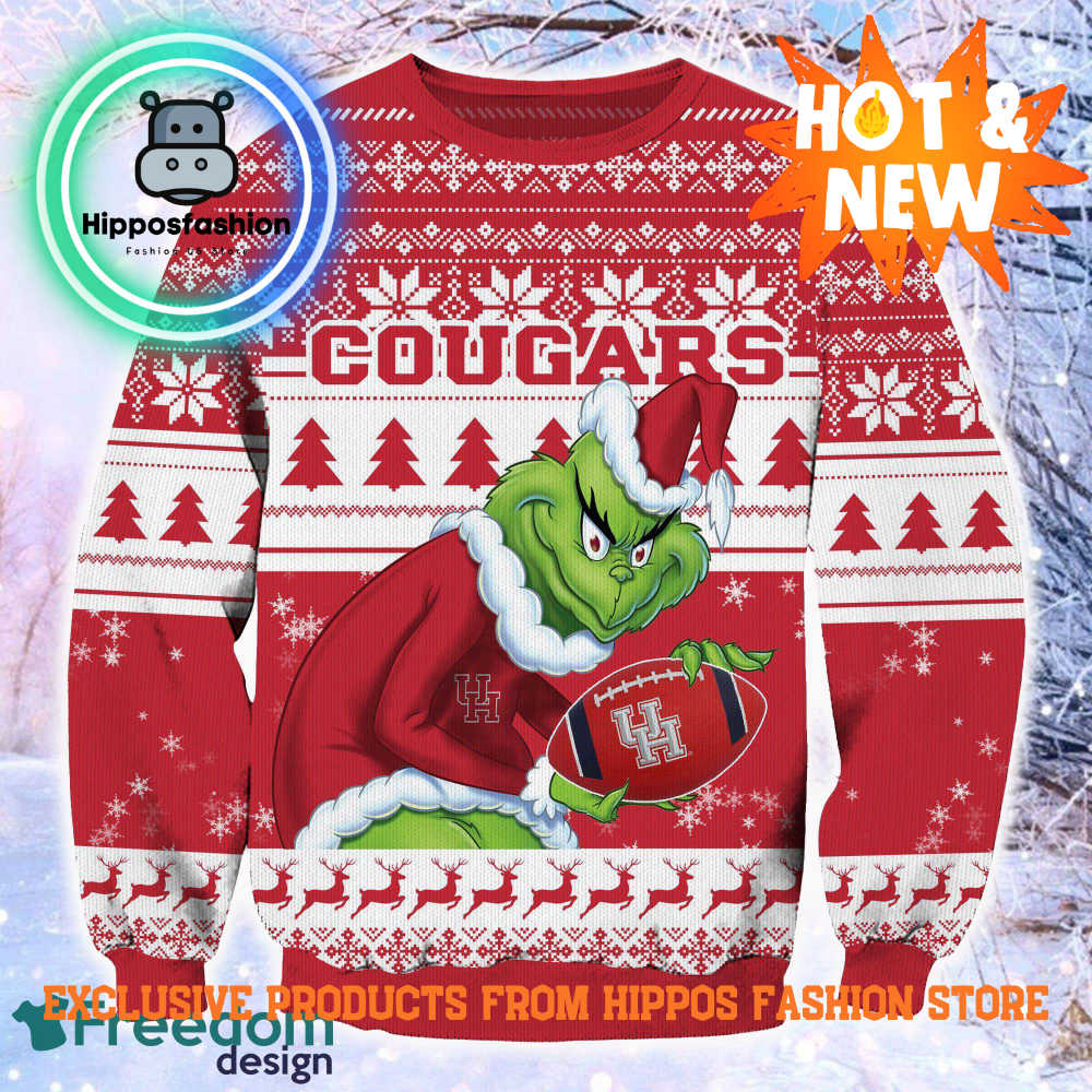 NCAA Houston Cougars Grinch Personalized Ugly Christmas Sweater