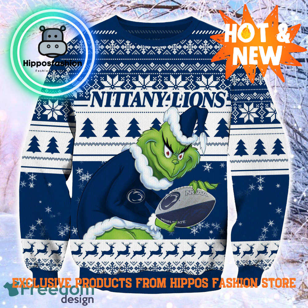 NCAA Penn State Nittany Lions Grinch Personalized Ugly Christmas Sweater