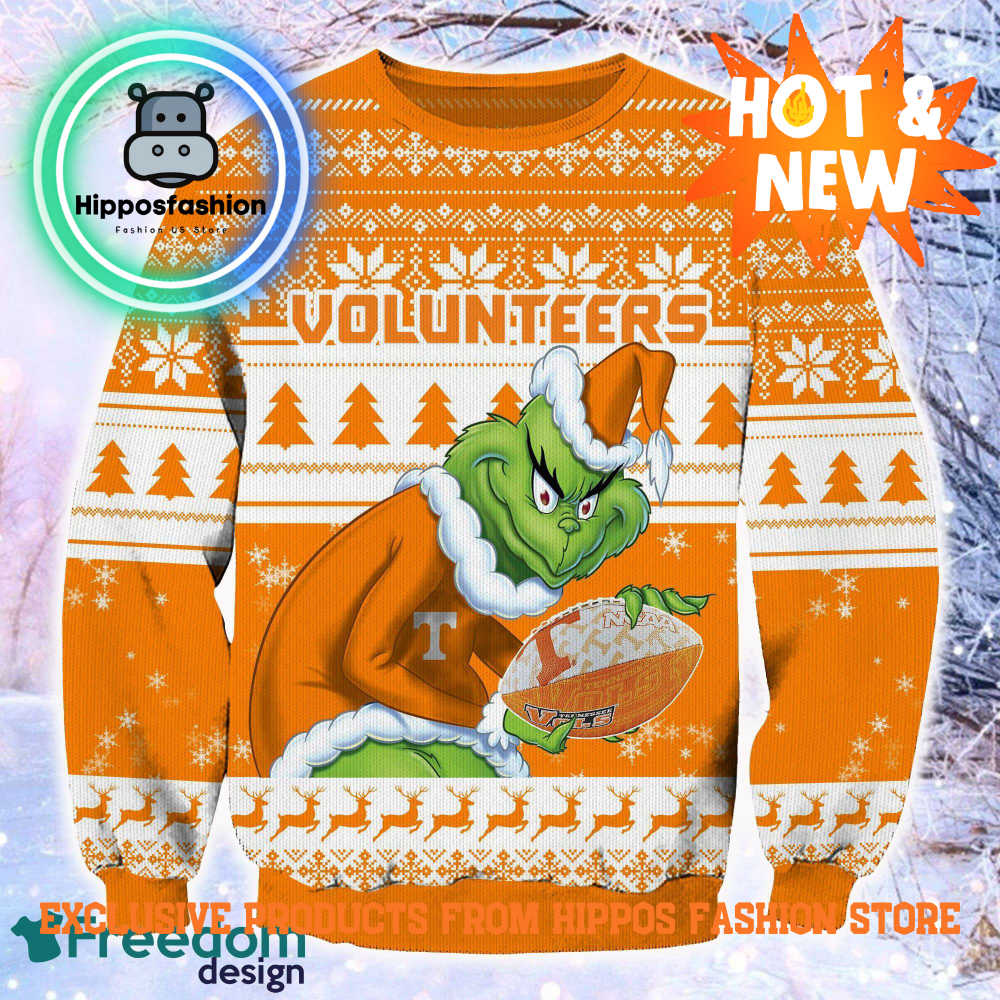 NCAA Tennessee Volunteers Grinch Personalized Ugly Christmas Sweater
