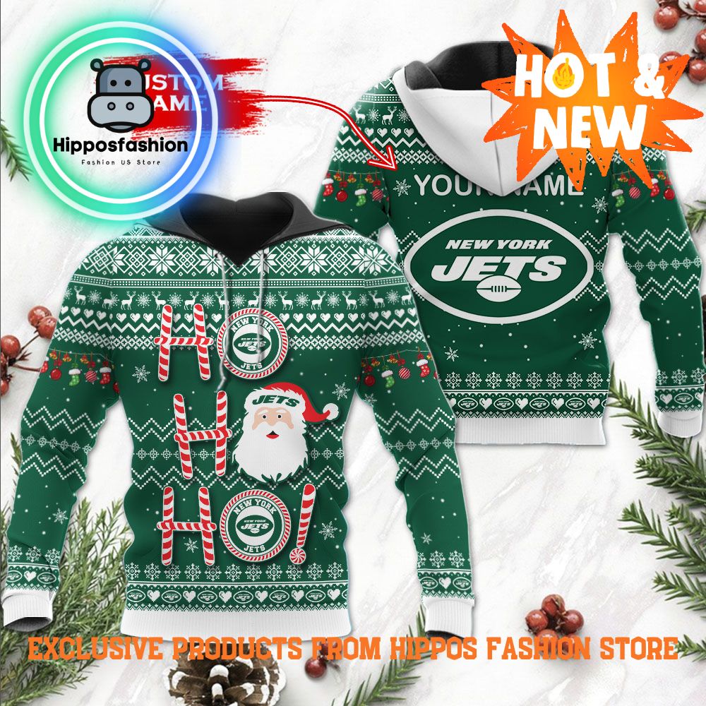 NFL New York Jets Ho Ho Ho Custom Name D Hoodie nrjt.jpg