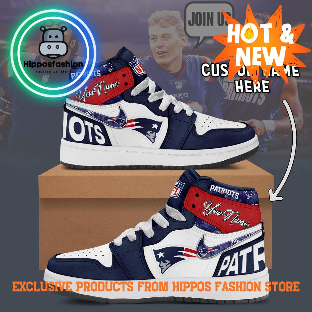 New England Patriots NFL Nike Air Jordan 1 Sneakers
