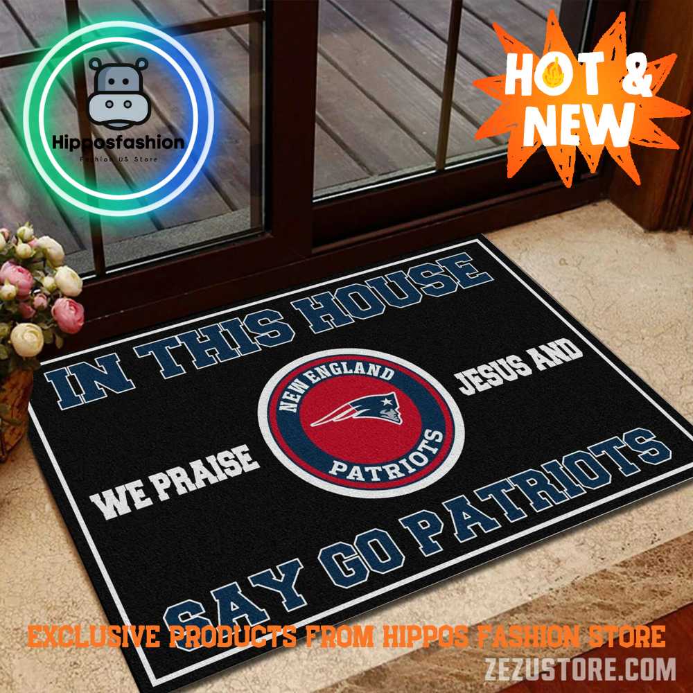 New England Patriots NFL We Praise Jesus Rug Carpet