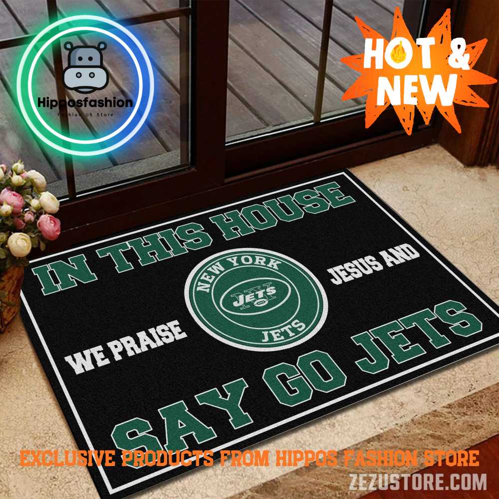 New York Jets NFL We Praise Jesus Rug Carpet