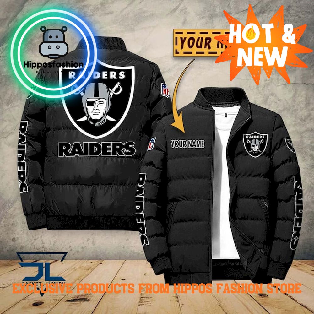 Oakland Raiders NFL Personalized Puffer Jacket
