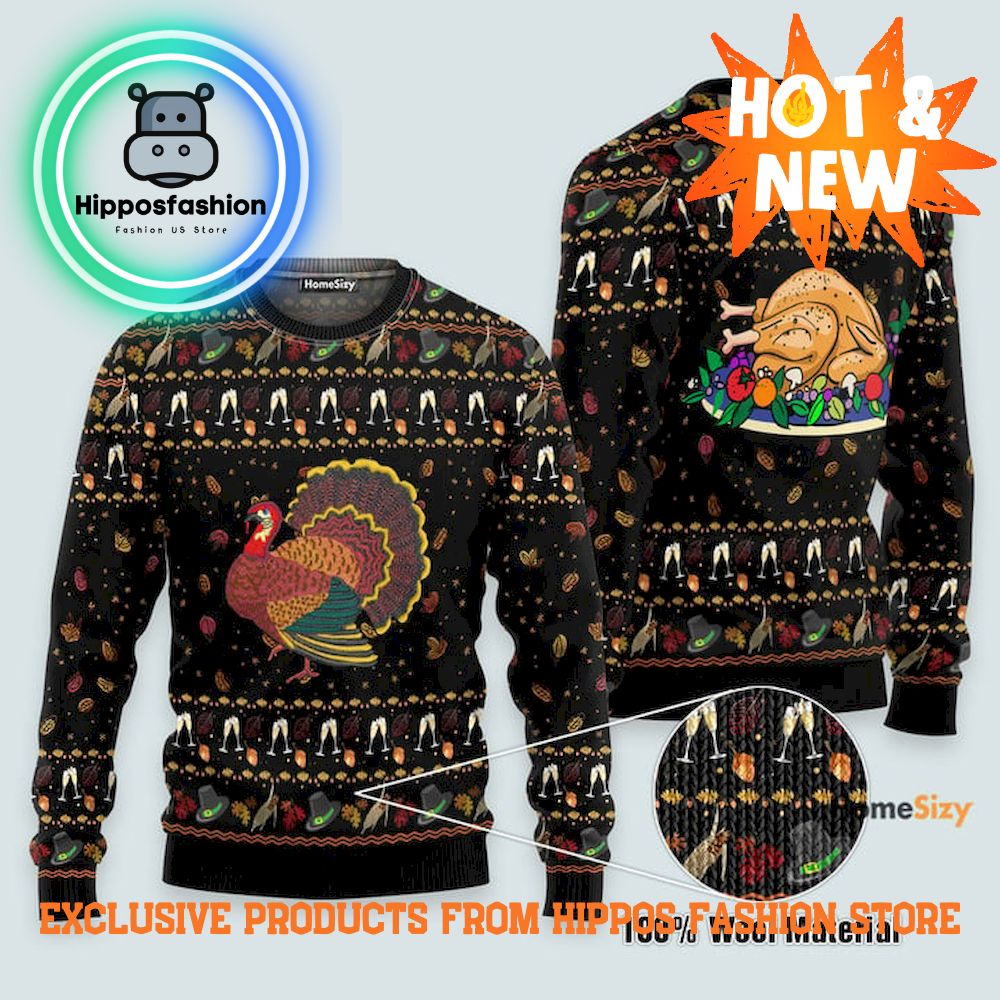 Party Turkey Thanksgiving Ugly Sweater