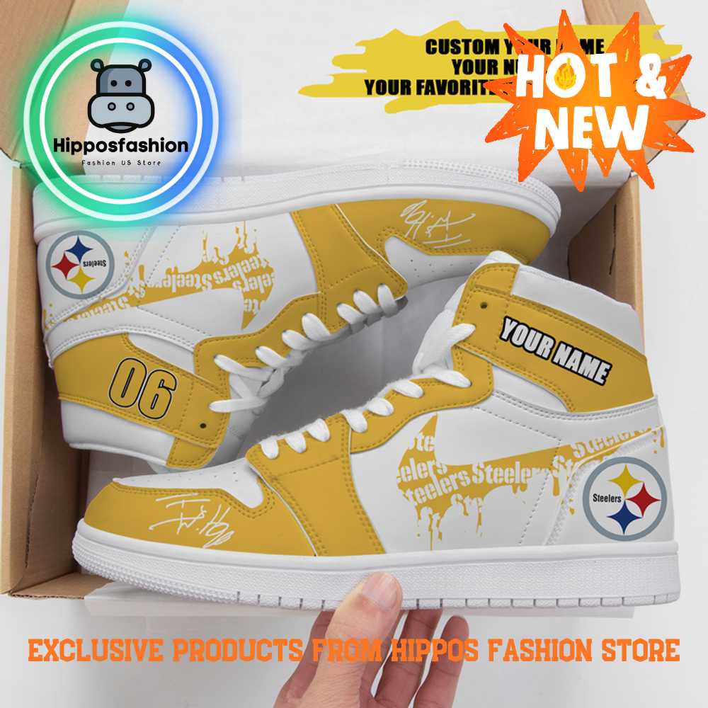 Pittsburgh Steelers FC Premium Personalized Air Jordan 1 Sneakers