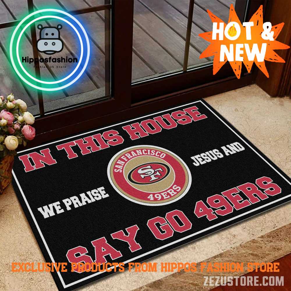 San Francisco 49ers NFL We Praise Jesus Rug Carpet
