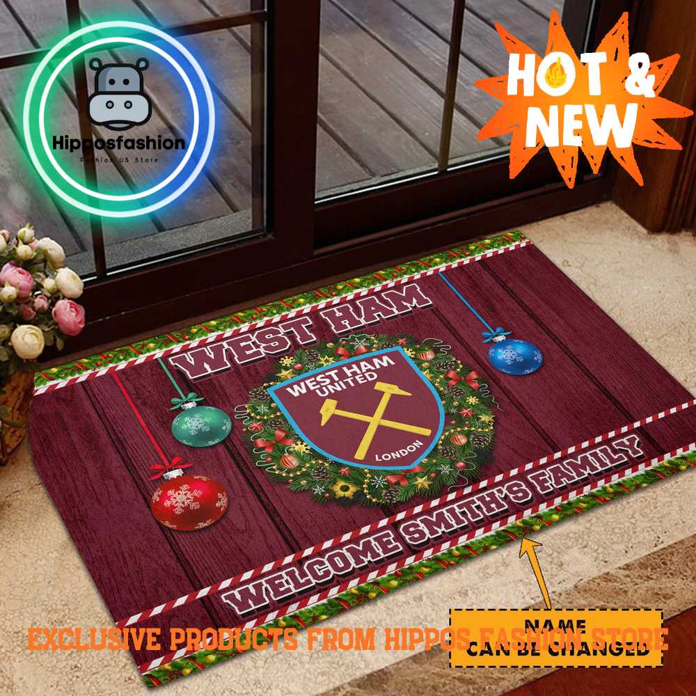 West Ham United Christmas Personalized Rug Carpet For Fan