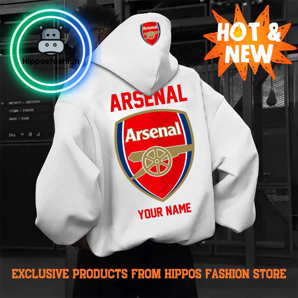 Arsenal EPL Special Personalized New White Hoodie