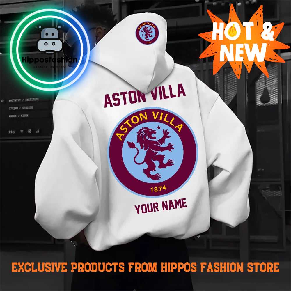 Aston Villa EPL Special Personalized New White Hoodie