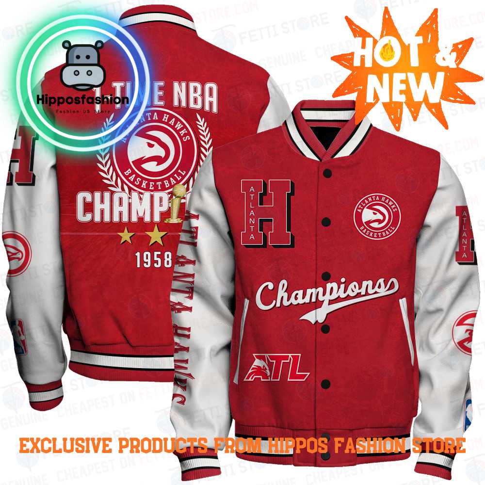 Atlanta Hawks NBA Champions Print Varsity Jacket