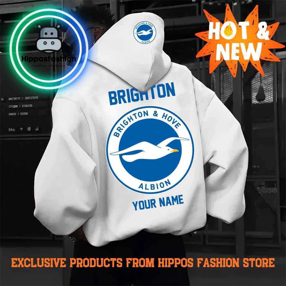 Brighton & Hove Albion EPL Special Personalized New White Hoodie