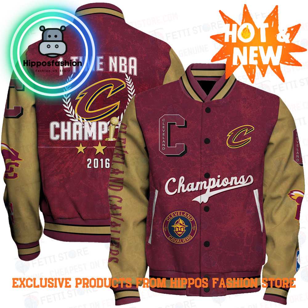 Cleveland Cavaliers NBA Champions Print Varsity Jacket