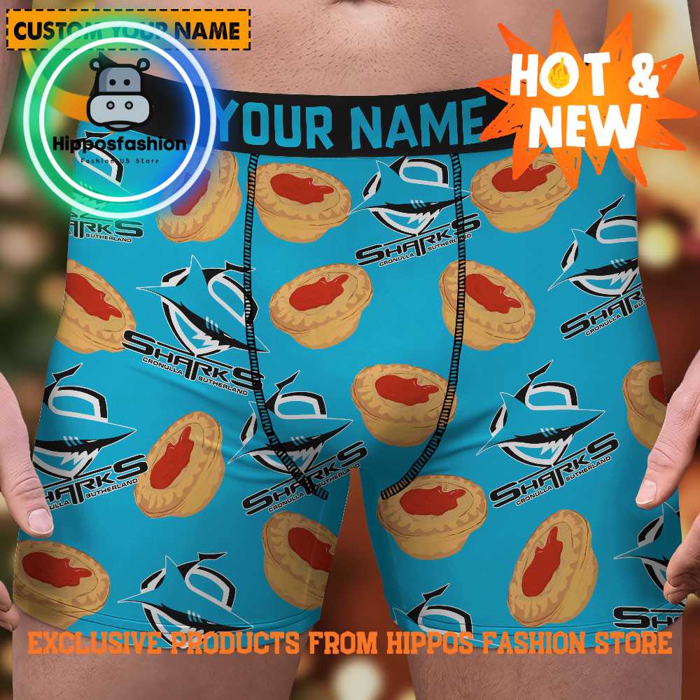 Cronulla Sutherland Sharks NRL Cookies Personalized Boxer