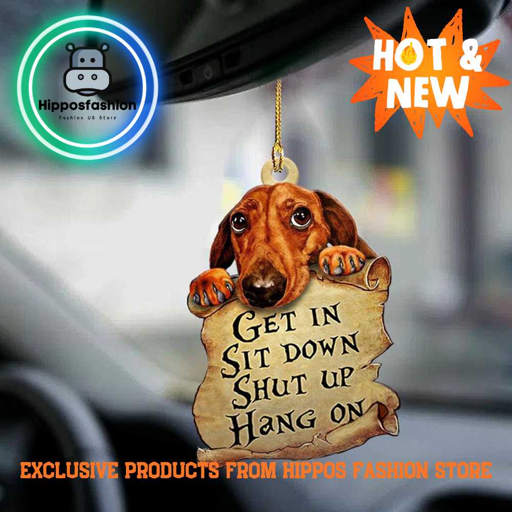 Dachshund Get In Doxie Lover Two Sided Car Ornament